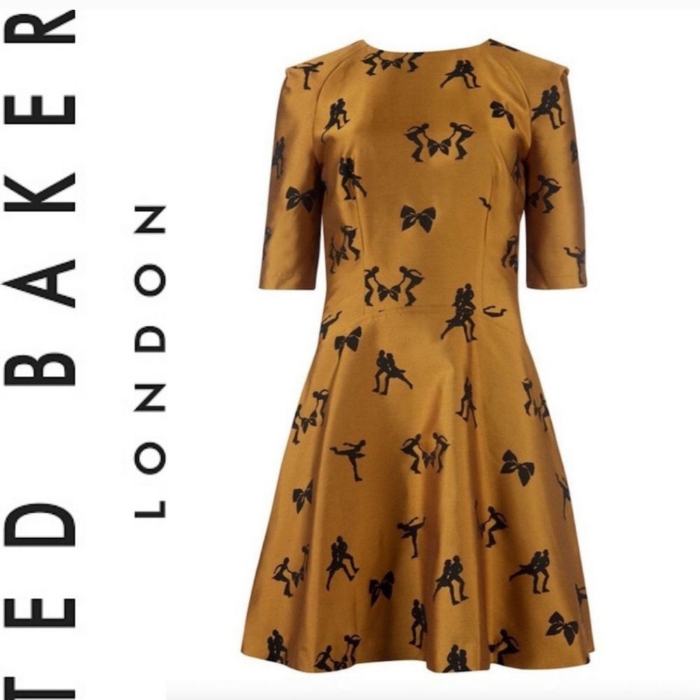 NWOT $460 Ted Baker London Borska Skater Dress P2P 16", Length 34"
